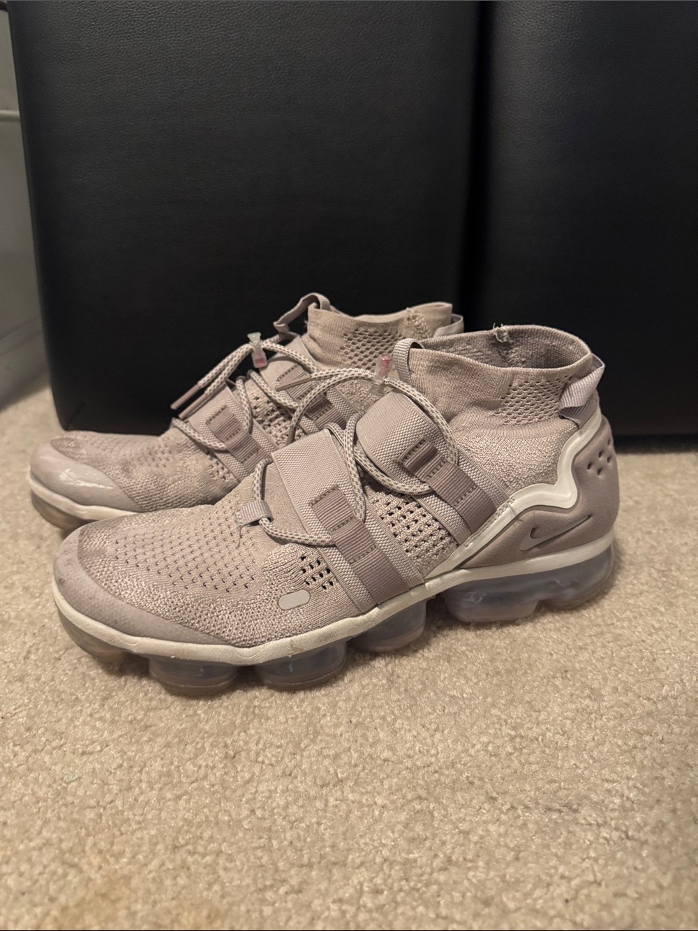 Nike Men’s Taupe/Beige Flyknit VaporMax Utility Sneakers